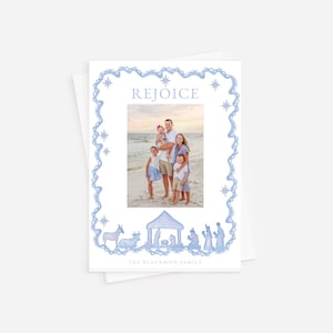 Corjl Religiöse Weihnachtsfotokarte, Urlaubsfotokarte, Religiöse Feiertagskarte, Krippe, Preppy, Grandmillienal, SOFORTIGER DOWNLOAD