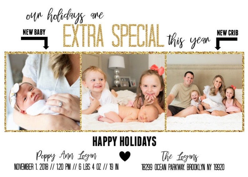 New Baby New House Christmas Card Birth and Moving Etsy