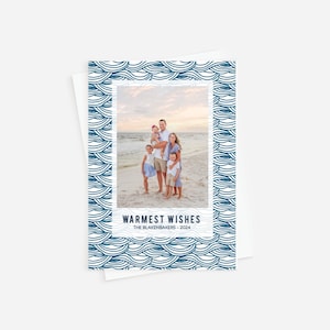 Family Photo Christmas Card,  Holiday Photo Card, Printed Envelopes, Beach Holiday Photo Cards, Vacation Holiday Card, Seaside Christmas