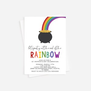 Regenbogen St. Patrick&#39;s Day Party Einladung (SOFORT-DOWNLOAD)