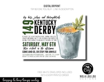 Kentucky Derby |Horse Racing Invite | Kentucky Derby Invitation | Derby Party Invitation | Jockey Invitation | Preppy Invite | Derby Party