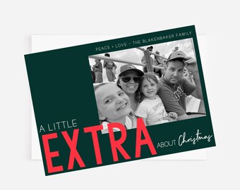 Slang, Extra, Fun Christmas Card, Christmas Photo Card, Holiday Photo Card,  Family Photo Card, Funny Holiday Cards, Printed Envelopes, Bold