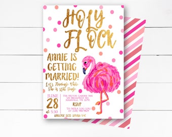 Let's Flamingle Invitation, Flamingo Bachelorette Invitation, Bachelorette Party, Holy Flock Bachelorette Party Invitation, DIY or Printed