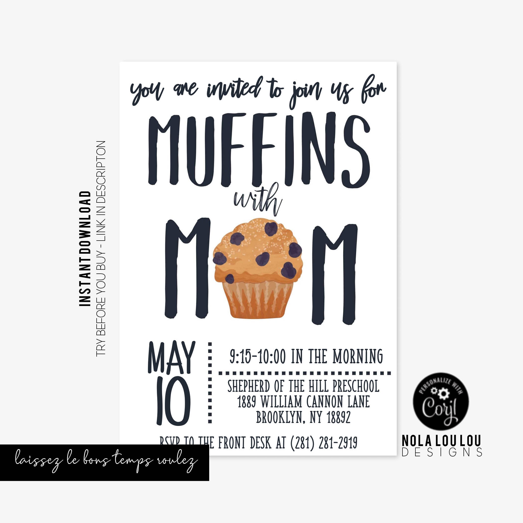 Muffins With Mom Invitación de la Celebración - Etsy España