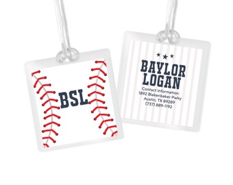 Personalized Luggage Tag, Custom Backpack Tag, Kid Bag Tag, Team Sports Bag Tag, Boy Diaper Bag Tag, Baseball Backpack Tag, Teen Bag Tag