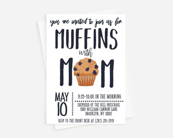Muffins With Mom Invitation: School Mother's Day Flyer (INSTANT DOWNLOAD)