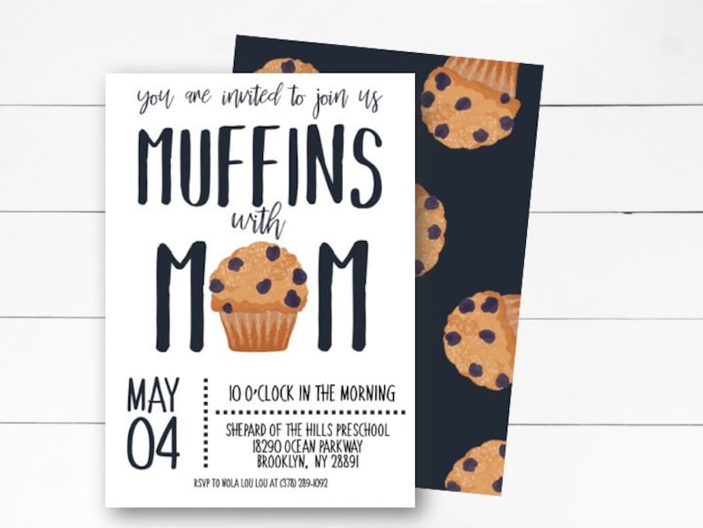 Muffins With Mom Invitation Mother's Day Invitation Etsy