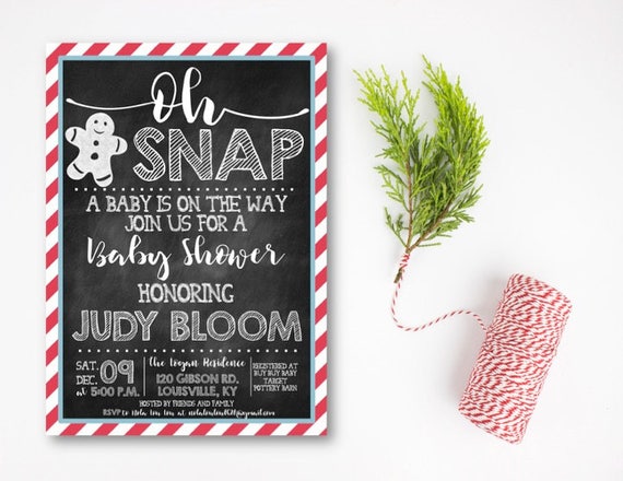 christmas themed baby shower invitations