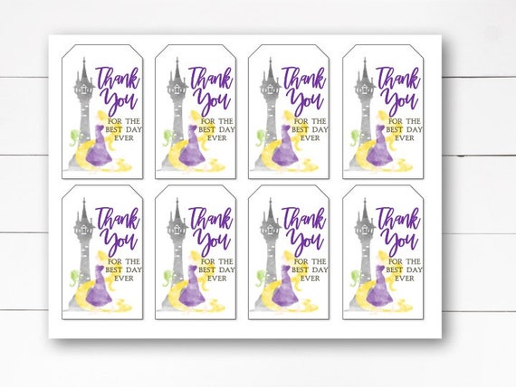 Downloadable Rapunzel Favor Tag Rapunzel Thank You Tags Etsy