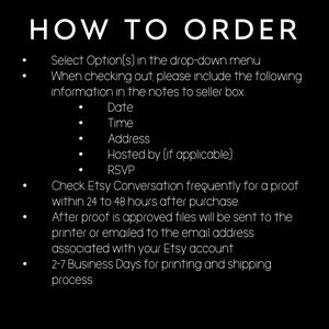 a black and white poster with instructions on how to order