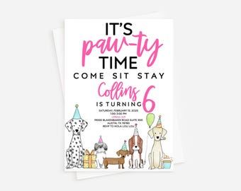 Dog Birthday Invitation: Puppy Party Theme (PDF File)