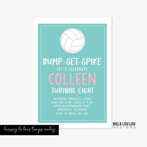 Volleyball Invitation, Volleyball Birthday Invitation, Girl Sports Invitation, Beach Volleyball Birthday Party, Volleyball Decorations