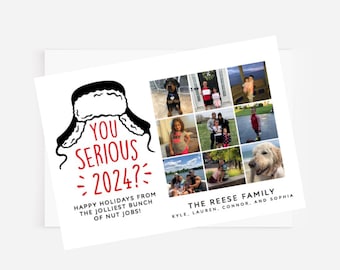 Vacation Christmas Card, Funny Holiday Card Christmas Card, Funny Christmas Photo Card, Family Holiday Cards with Photo, Printed Envelopes