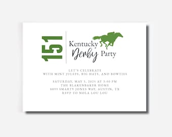 Kentucky Derby Party Invitation: Run for the Roses (Instant Download)