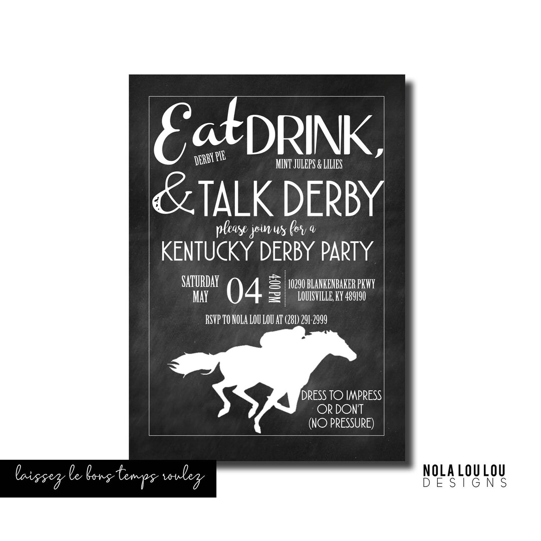 Kentucky Derby horse Racing Invite Kentucky Derby Invitation Derby