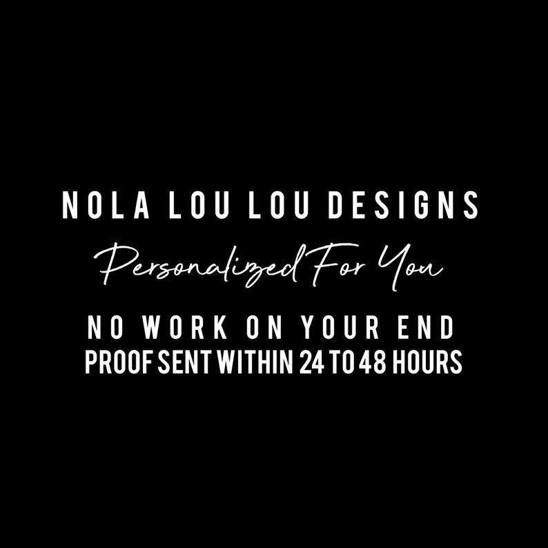 a black and white photo with the words nola lou lou designs presented for you