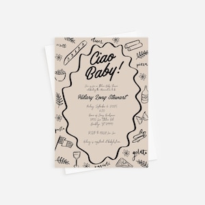 Corjl Babypartyeinladung Italienisches Essen Ciao, Babypartyeinladung Italienisches Essen, Gender Neutral, SOFORTIGER DOWNLOAD