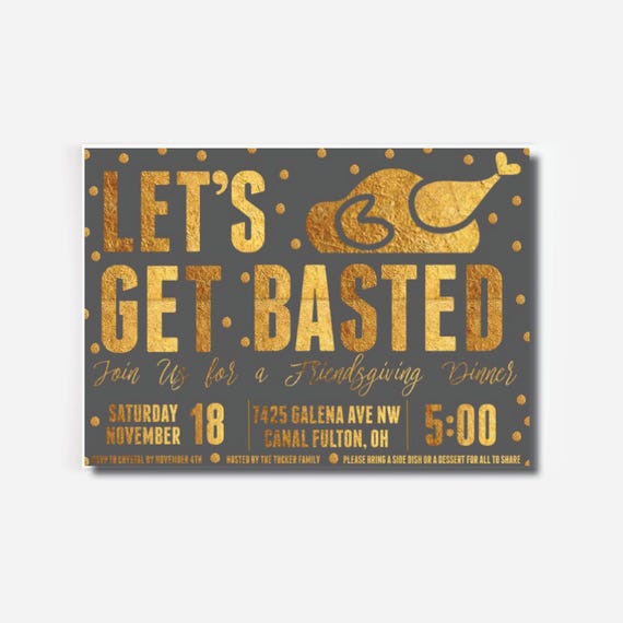 Friendsgiving Dinner Invitation, Thanksgiving Invitation, Fall Dinner Party Invitation, Thanksgiving Party, Turkey Adult Dinner Invitation