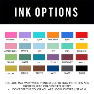 the ink options for ink options