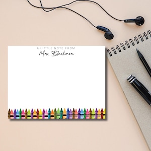 Crayon Stationery Notecards, Personalized Stationery, Thank You Cards, Teacher Appreciation Gift, Business Notecards, Customized Stationery