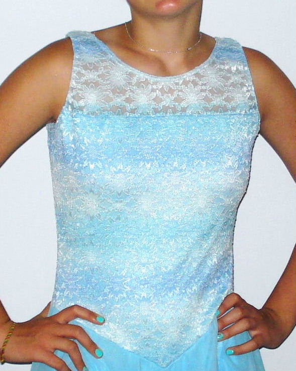 Details about   Figure Skate Ombre Blue Hues Lace Dress 2 Blue Skirts Sleeveless Girls & Adults