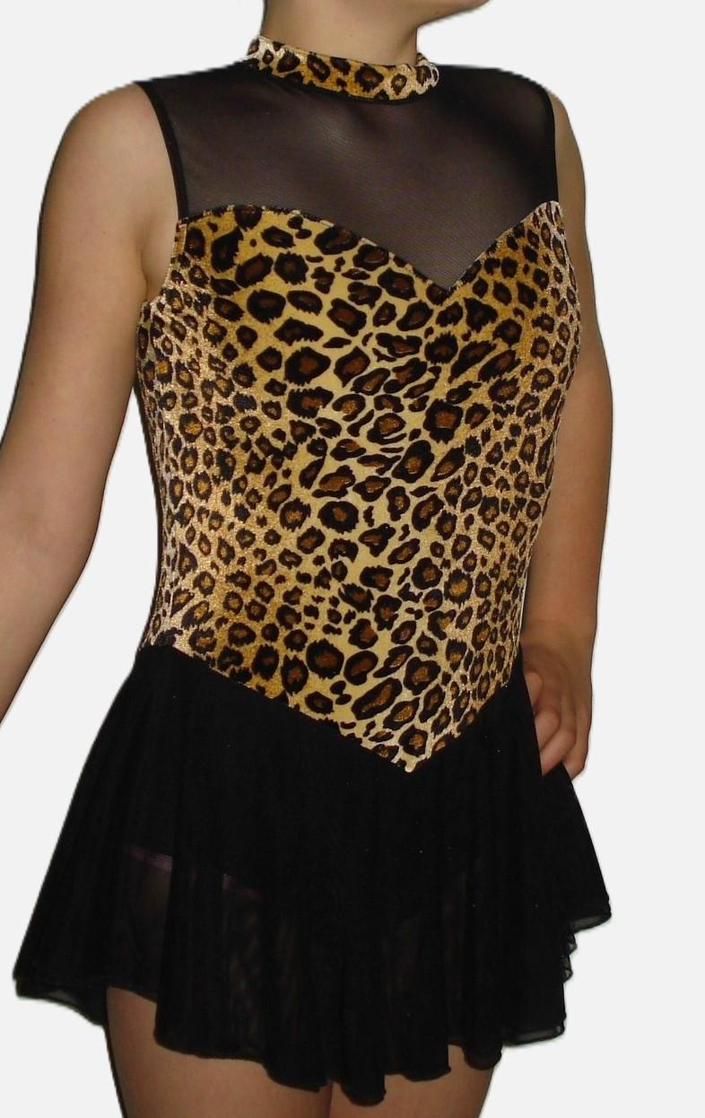 girls cheetah skater dress Figure Skating Dress, Girls and Ladies, Open Back, Leopard/Cheetah Velvet, Mesh or Solid Spandex & Attached Brief, Roller Skate
