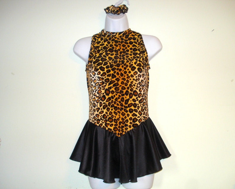Figure Skating Dress Halter Style Leopard / Cheetah Velvet Etsy