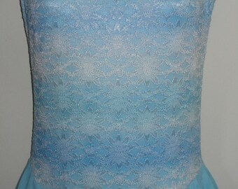 Details about   Figure Skate Ombre Blue Hues Lace Dress 2 Blue Skirts Sleeveless Girls & Adults 