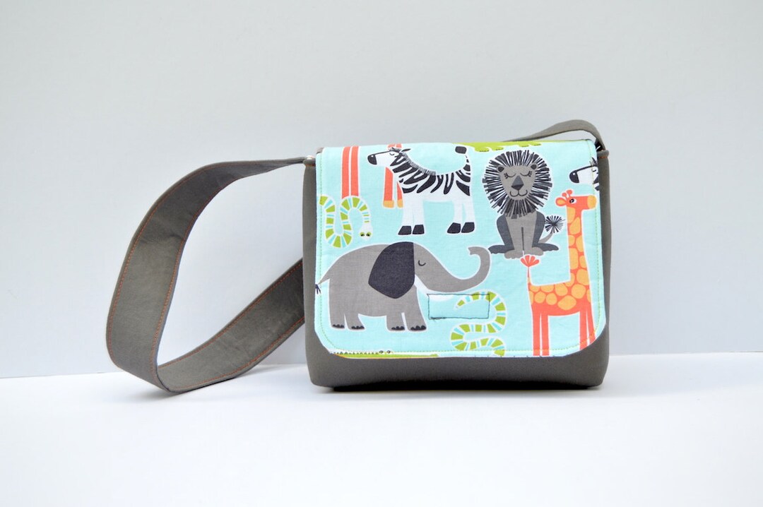 Kids Bag, Toddler Messenger Bag, Little Kids Purse, Zoo Animals Bag