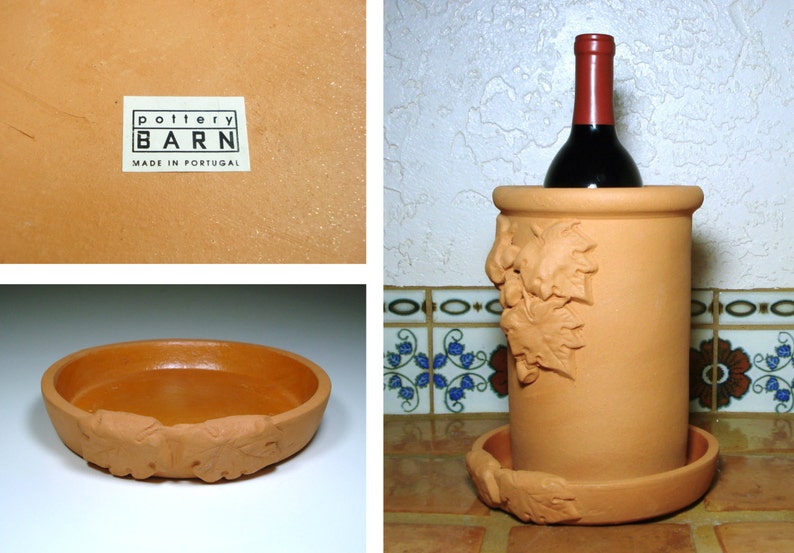 Terracotta Wine Cooler or Chiller with Coaster from Pottery Etsy
