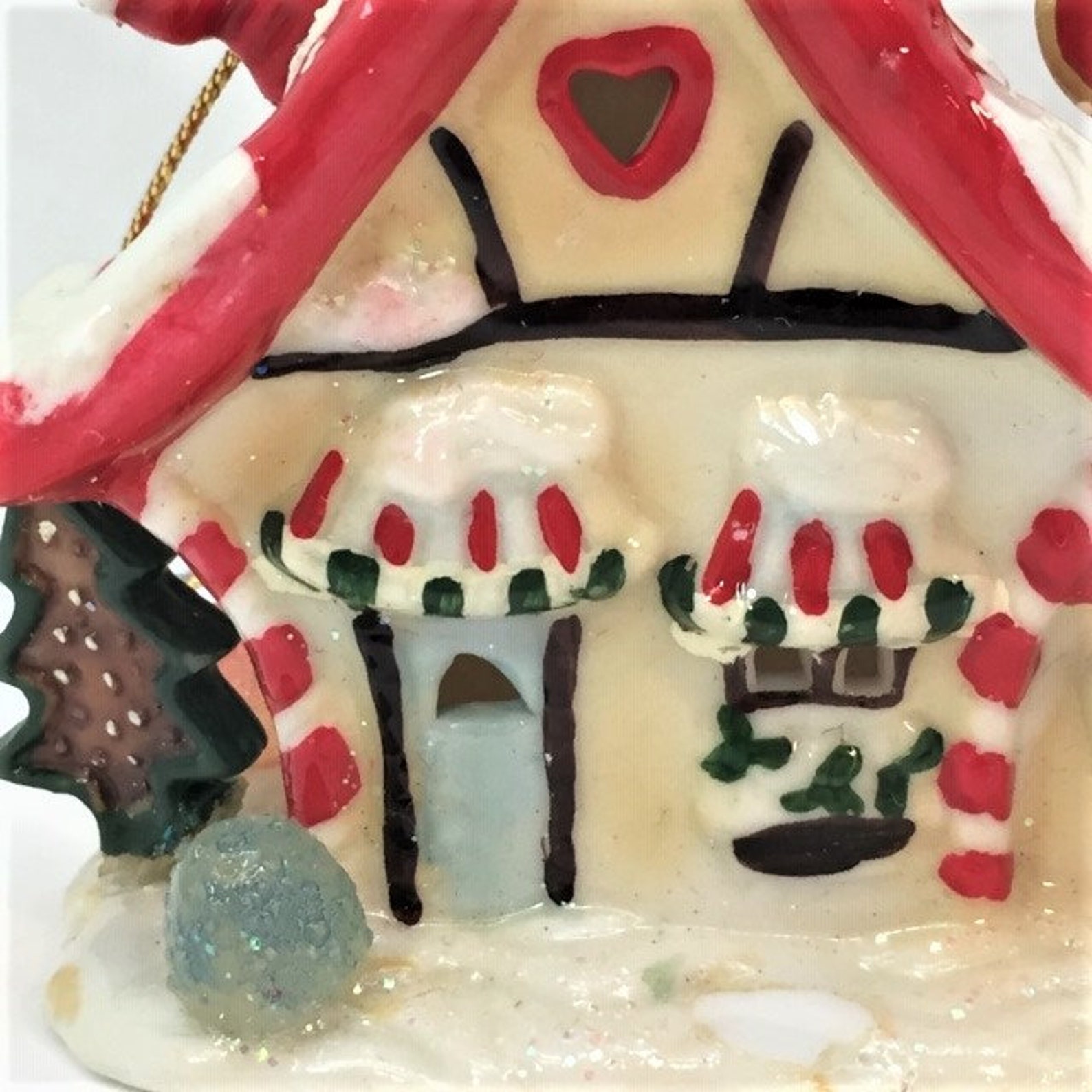 Christmas Ceramic House Ornament Etsy