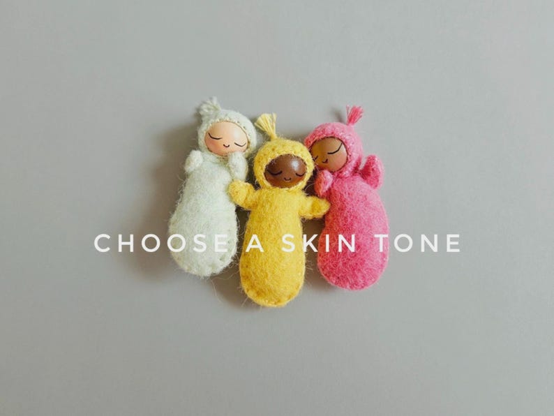 Tiny Baby in a Walnut Shell - Made to Order in Custom Colors image 4