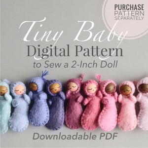 Tiny Baby Supply Kit with Medium Skin Tone Faces DIY Sewing Craft Materials and Needle Included for 2 Dolls Pattern Not Included image 8