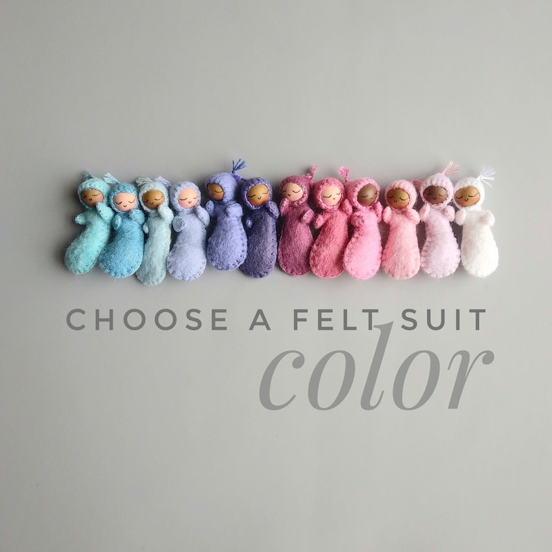 Tiny Baby in a Walnut Shell - Made to Order in Custom Colors image 3