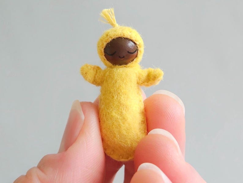 Tiny Baby in a Walnut Shell - Made to Order in Custom Colors image 9