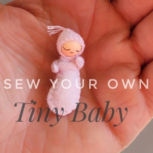 Petit kit de fournitures pour bébé avec visages à peau claire Kit de couture personnalisé Matériel et aiguilles inclus Patron non inclus Pink Frost