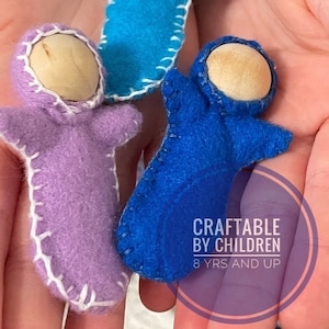 Tiny Baby Pattern for Digital Download Pattern and Instructions to Craft and Sew a 2-Inch Wood Bead and Felt Doll by Monteserena Arts image 9