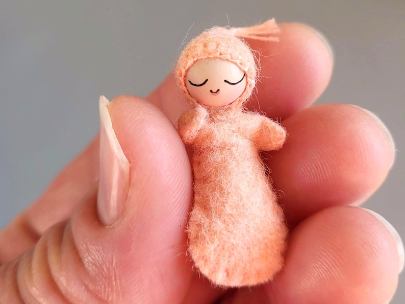 Tiny Baby in a Walnut Shell - Made to Order in Custom Colors image 8