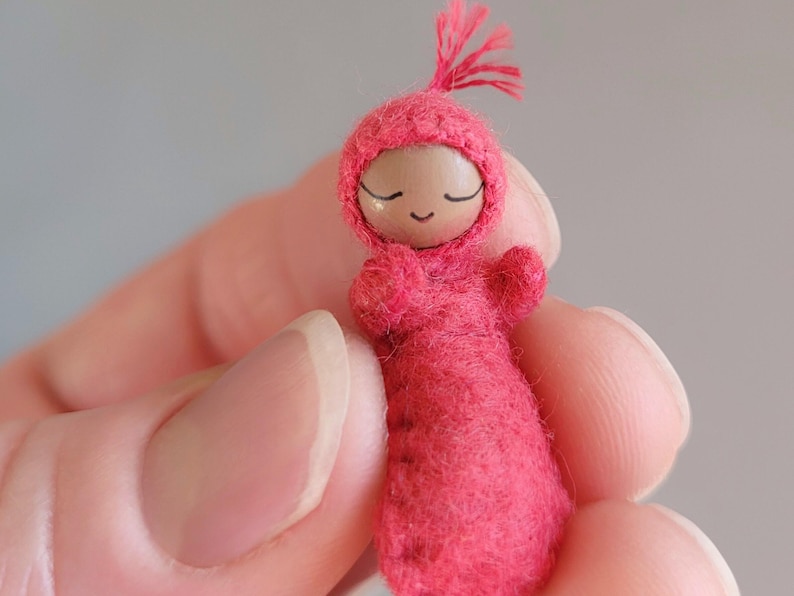 Tiny Baby in a Walnut Shell - Made to Order in Custom Colors image 10