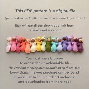 Tiny Baby Pattern for Digital Download Pattern and Instructions to Craft and Sew a 2-Inch Wood Bead and Felt Doll by Monteserena Arts image 10