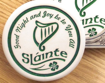 Slainte!  Celtic boxed set of 4 in porcelain Coasters