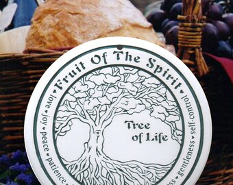 Tree of Life / Fruit of the Spirit Porcelain Bread Warmer