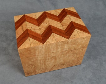 Recipe Box with Chevron quilt Pattern