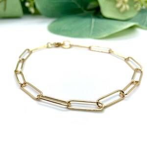 18K Gold Filled Paperclip Chain Bracelet, Link Bracelet, Minimalist Bracelet, Dainty Gold Chain Bracelet, Gift for Her, Chain Link Bracelet