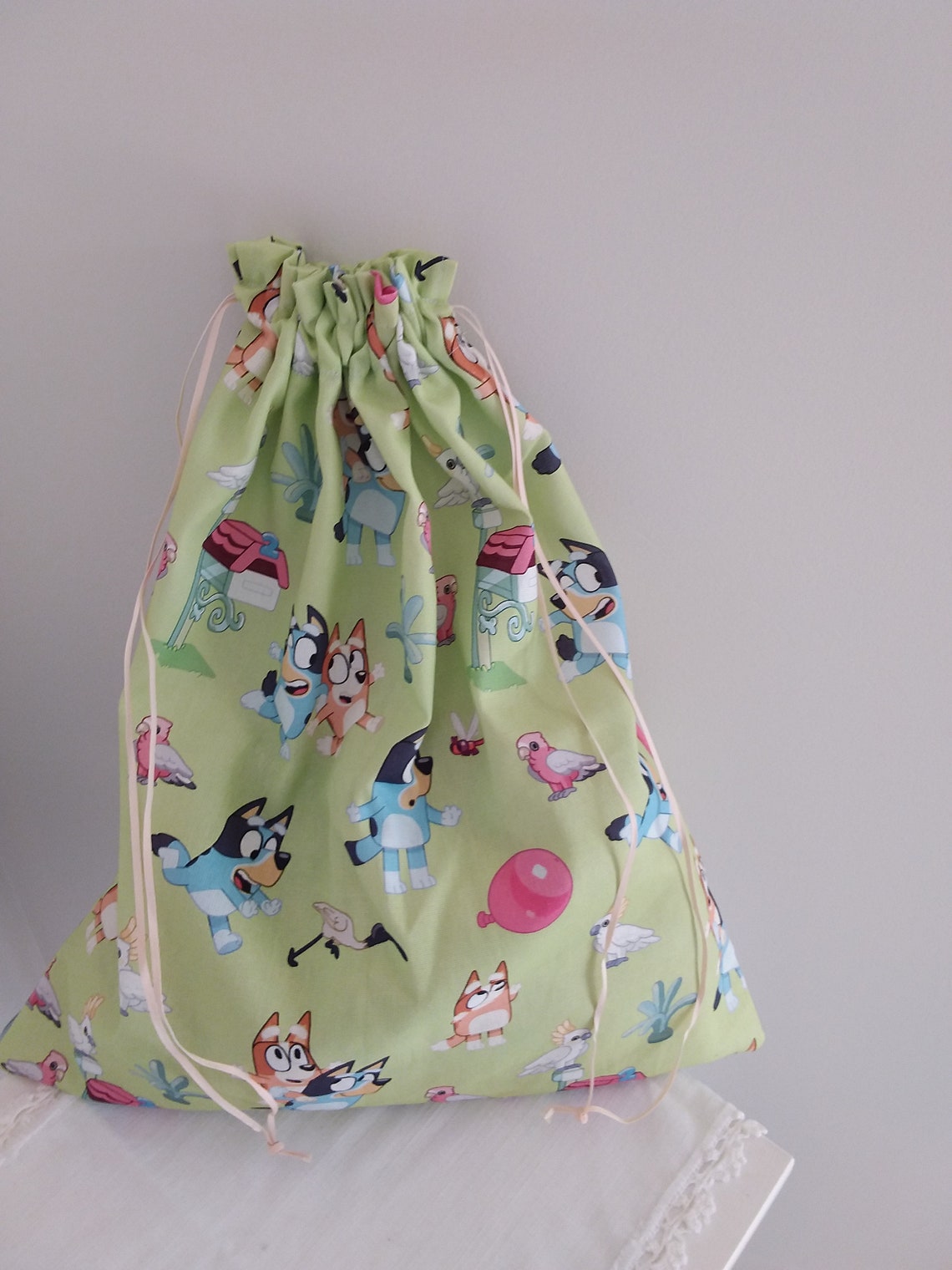 Bluey Double Drawstring Bag Fabric Large for Children's | Etsy