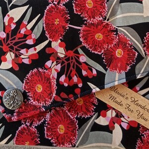Floral Clutch Bag Australian Native Flora  -  Gum Nuts Leaves and Flowers, Fresh and Original 28x15cm Wallet Make up Bag