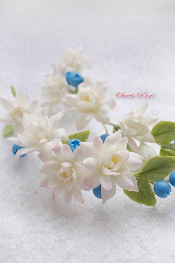 Sprigs With Flowers Shabby Chic Cold Porcelain Wedding Etsy