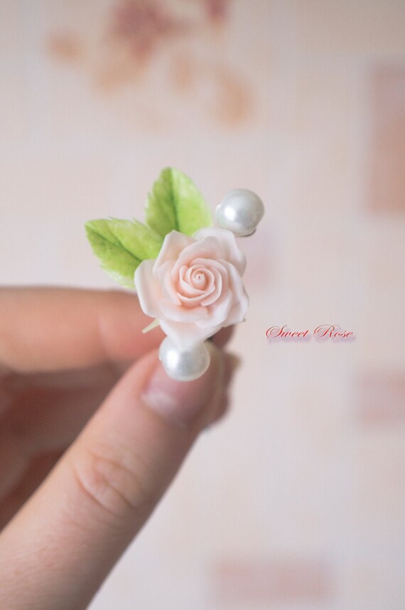 Bridal hair clips Flower clay hair clips