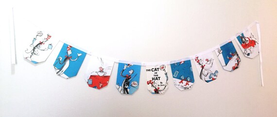Cat in the Hat Party Banner Dr. Seuss Birthday Party Banner