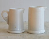 Antique Ironstone Creamers, Two Small Sauce Pitchers, Lot of 2